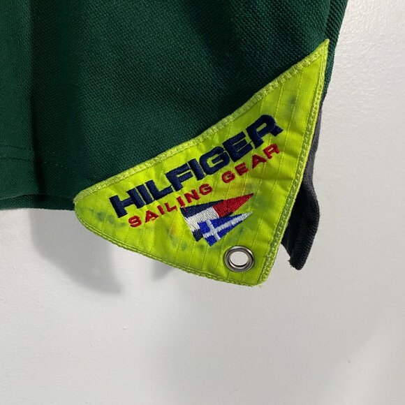 Vintage 90s Tommy Hilfiger Sailing Gear Paneled Pique Polo Shirt men's size M - Picture 4 of 8